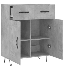 Buffet gris béton 69,5x34x90 cm bois d'ingénierie