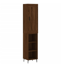 Buffet haut Chêne marron 34,5x34x180 cm Bois d'ingénierie