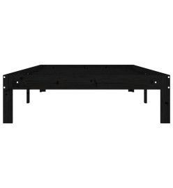 Cadre de lit Noir Bois de pin massif 100x200 cm