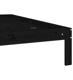 Cadre de lit Noir Bois de pin massif 100x200 cm
