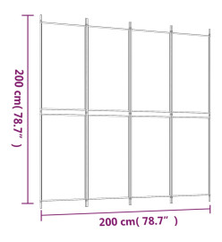 Cloison de séparation 4 panneaux Marron 200x200 cm Tissu