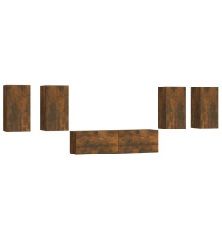 Ensemble de meubles TV 6 pcs Chêne fumé Bois d'ingénierie