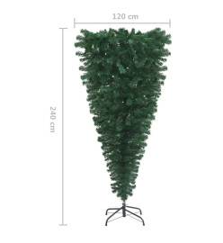 Sapin de Noël artificiel renversé avec support Vert 240 cm