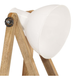 Lampadaires 3 pcs Blanc E27 Bois de manguier massif