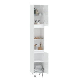 Armoire de salle de bain blanc brillant 30x30x190 cm