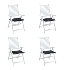 Coussins de chaise de jardin lot de 4 motif à carreaux noir