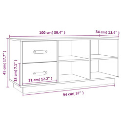 Banc à chaussures Gris 100x34x45 cm Bois de pin massif