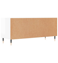 Meuble TV blanc brillant 100x34,5x44,5 cm bois d'ingénierie