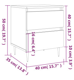 Tables de chevet 2 pcs noir 40x35x50 cm bois d’ingénierie