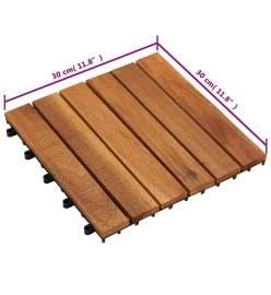 Carreaux de terrasse Modèle vertical 30 x 30 cm Acacia 20 pcs