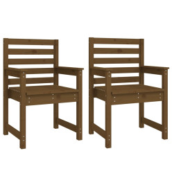 Ensemble à dîner de jardin 7 pcs marron miel bois pin massif