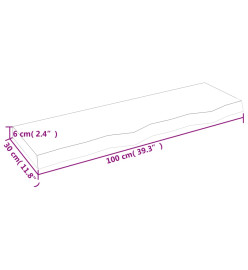 Comptoir de salle de bain gris foncé 100x30x6 cm bois traité