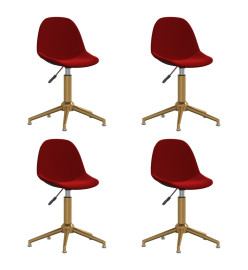 Chaises à dîner pivotantes 4 pcs Rouge bordeaux Velours