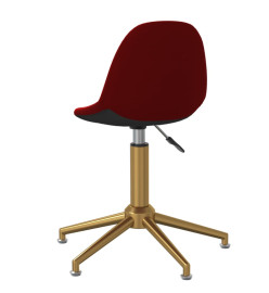 Chaises à dîner pivotantes 4 pcs Rouge bordeaux Velours