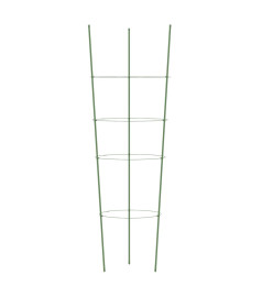 Supports pour plantes de jardin 4 anneaux 5pcs Vert 90 cm Acier