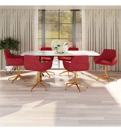 Chaises pivotantes salle à manger 6 pcs Rouge bordeaux Velours