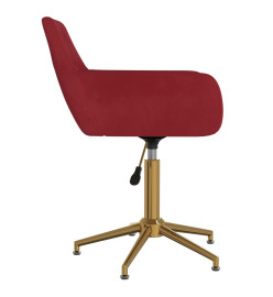 Chaises pivotantes salle à manger 6 pcs Rouge bordeaux Velours