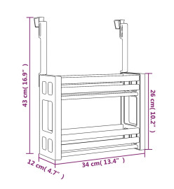 Organisateur sous évier 34x12x26 cm aluminium