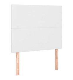 Sommier tapissier avec matelas et LED Blanc 90x200cm Similicuir