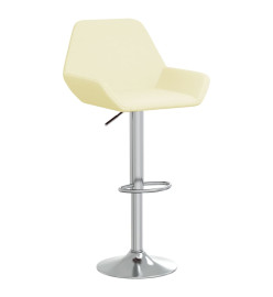 Tabourets de bar lot de 2 crème tissu