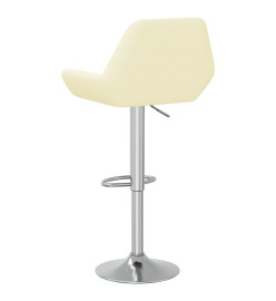 Tabourets de bar lot de 2 crème tissu