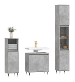 Ensemble d'armoires de salle de bain 3 pcs gris béton