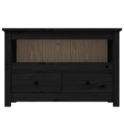 Meuble TV Noir 79x35x52 cm Bois de pin massif