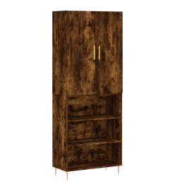 Buffet haut Chêne fumé 69,5x34x180 cm Bois d'ingénierie