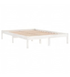 Cadre de lit Blanc Bois massif 160x200 cm