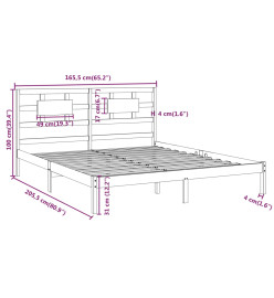 Cadre de lit Blanc Bois massif 160x200 cm