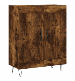 Buffet chêne fumé 69,5x34x90 cm bois d'ingénierie