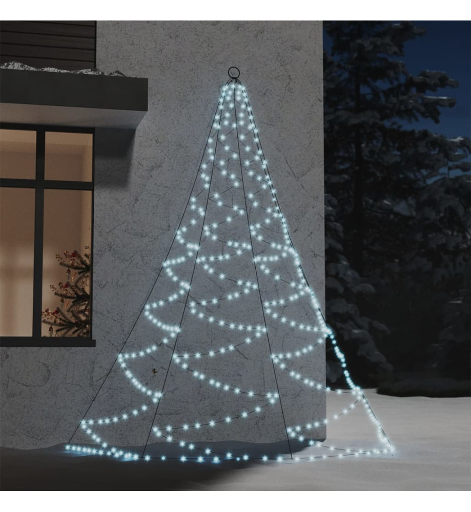 Arbre mural avec crochet métallique 260 LED Blanc froid 3 m