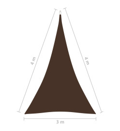 Voile de parasol Tissu Oxford triangulaire 3x4x4 m Marron