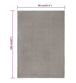 Tapis rectangulaire Gris 80x160 cm Coton