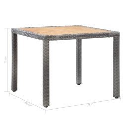 Mobilier à dîner de jardin 5pcs et coussins Résine tressée Gris