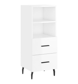 Buffet Blanc brillant 34,5x34x90 cm Bois d'ingénierie