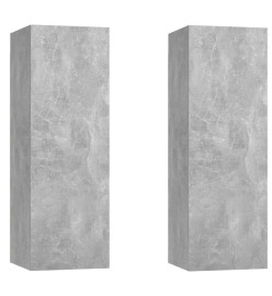 Meubles TV 2 pcs Gris béton 30,5x30x90 cm Aggloméré