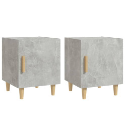 Tables de chevet 2 pcs Gris béton Bois d'ingénierie