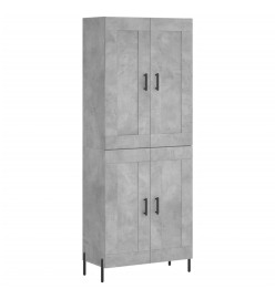 Buffet haut Gris béton 69,5x34x180 cm Bois d'ingénierie