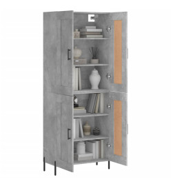 Buffet haut Gris béton 69,5x34x180 cm Bois d'ingénierie