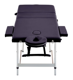 Table de massage pliable 3 zones Aluminium Violet