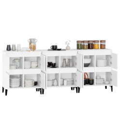 Buffets 3 pcs blanc 60x35x70 cm bois d'ingénierie