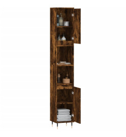 Armoire de bain chêne fumé 30x30x190 cm bois d'ingénierie