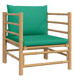 Salon de jardin 6 pcs avec coussins vert bambou