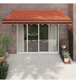 Auvent rétractable automatique orange et marron 3,5x2,5 m