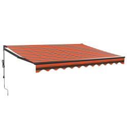 Auvent rétractable automatique orange et marron 3,5x2,5 m