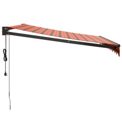 Auvent rétractable automatique orange et marron 3,5x2,5 m