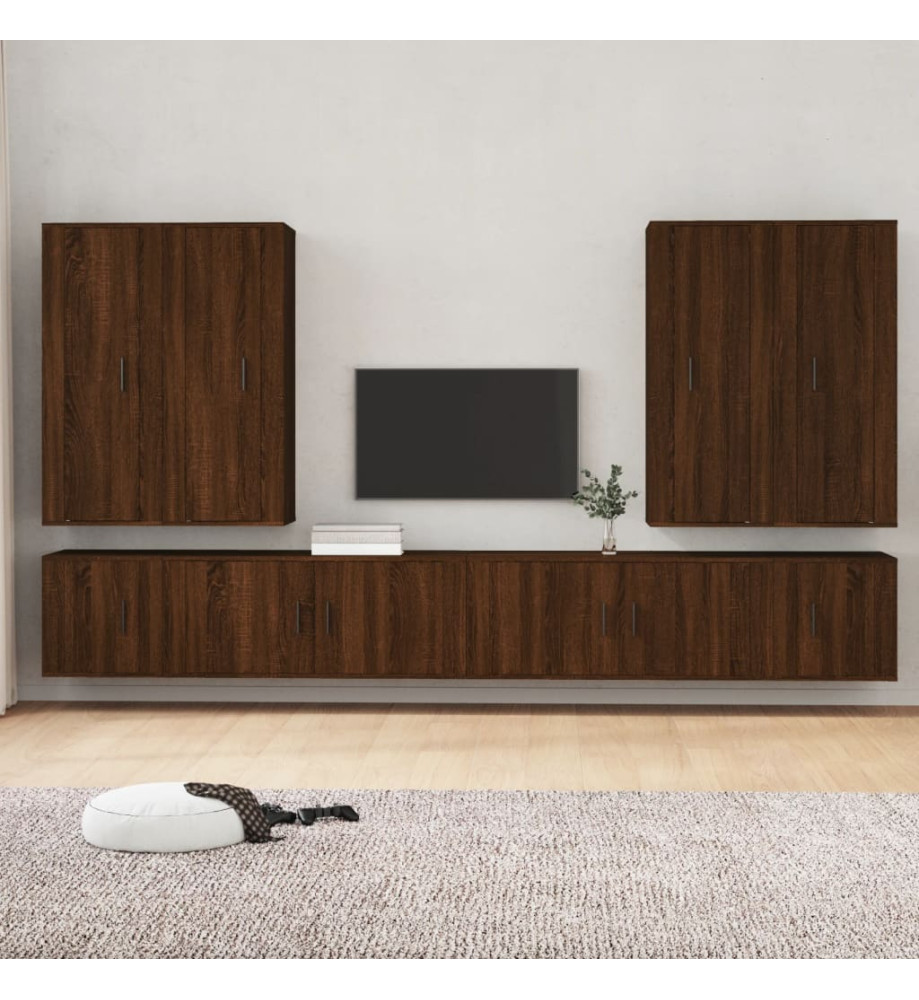 Ensemble de meubles TV 8 pcs Chêne marron Bois d'ingénierie