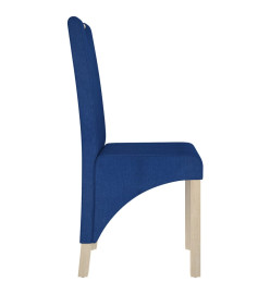 Chaises à manger lot de 2 bleu tissu