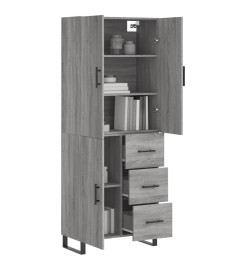 Buffet haut Sonoma gris 69,5x34x180 cm Bois d'ingénierie